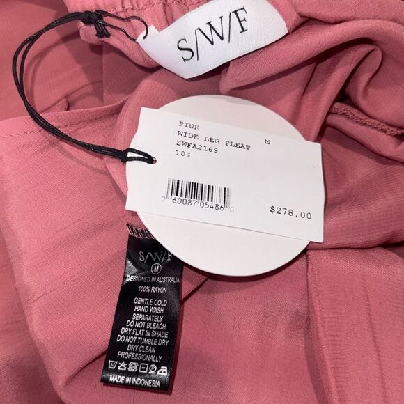 NWT SWF PINK WIDE LEG PLEAT Medium - Picture 12 of 14